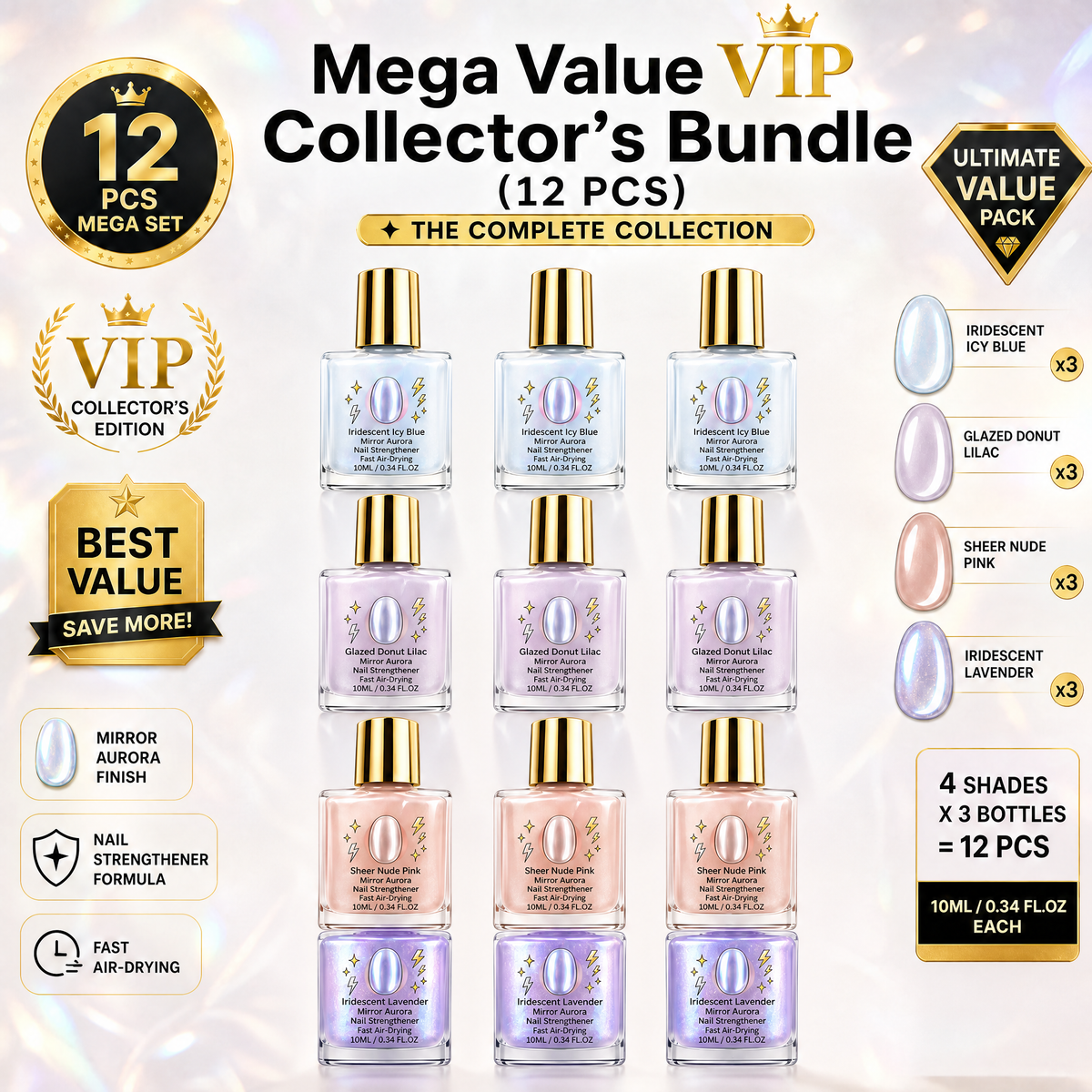 Promotion dernier jour : -70 % 🔥2026 Soin et réparation des ongles Lilas Aurore effet miroir, fortifiant