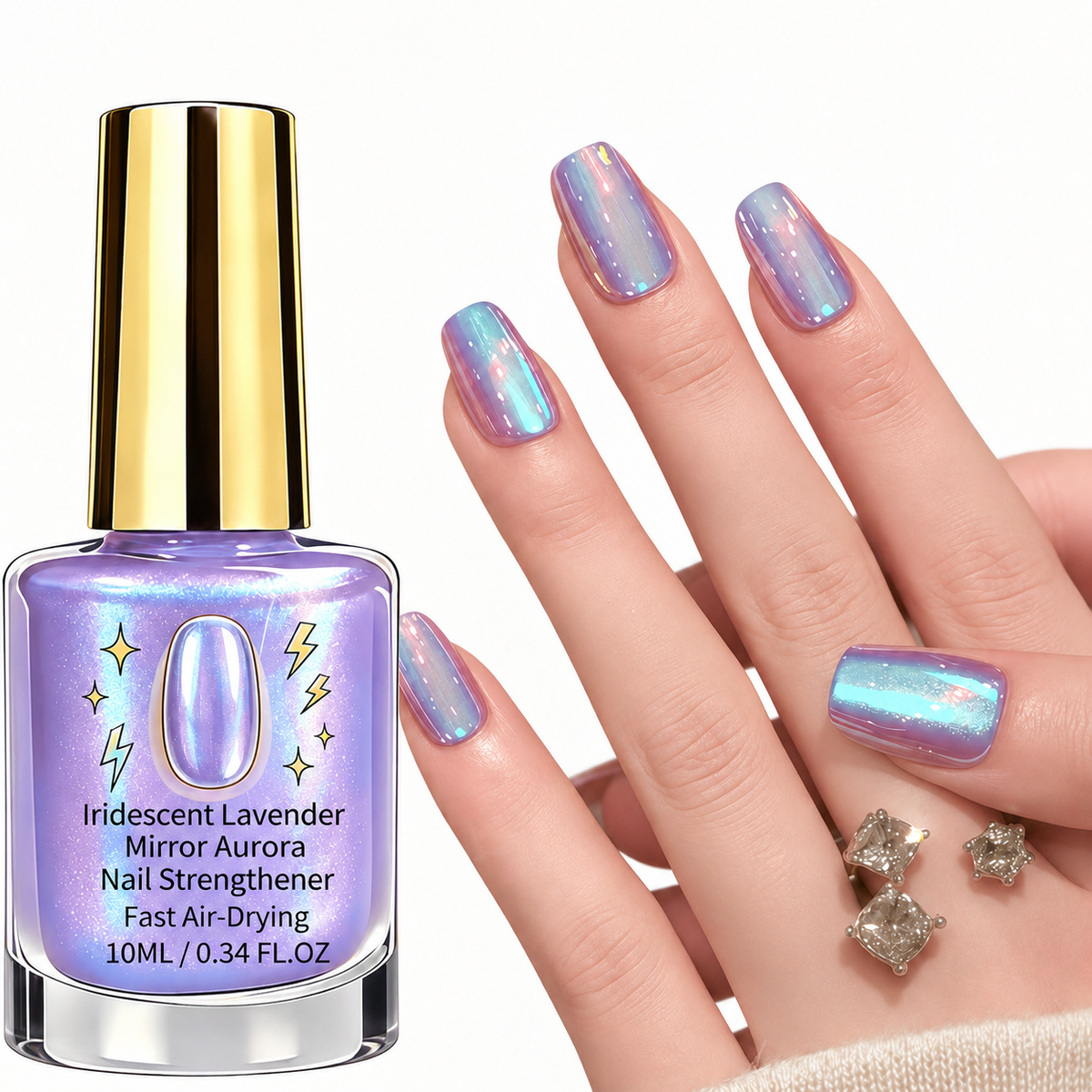 Promotion dernier jour : -70 % 🔥2026 Soin et réparation des ongles Lilas Aurore effet miroir, fortifiant