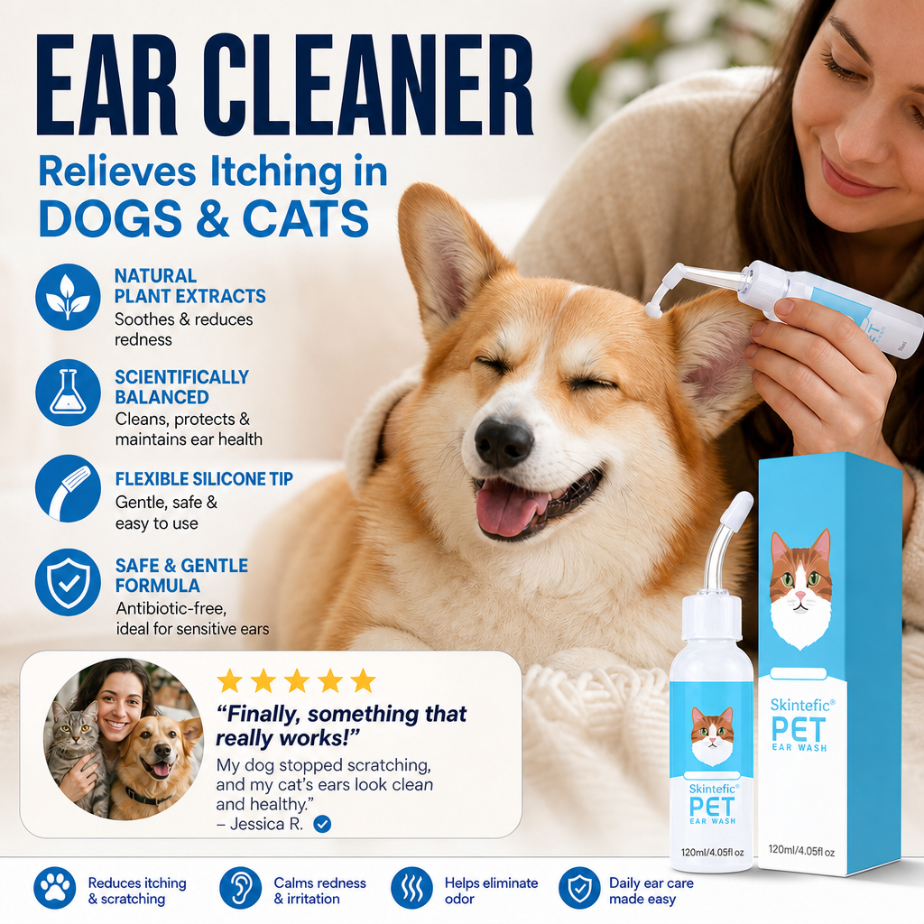 Skintefic®🐶🐱 Ear cleaner, Relieves itching in dogs & cats