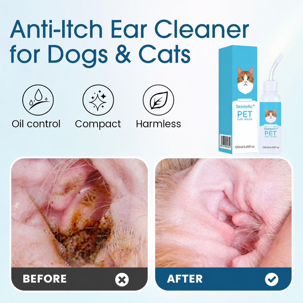 Skintefic®🐶🐱 Ear cleaner, Relieves itching in dogs & cats